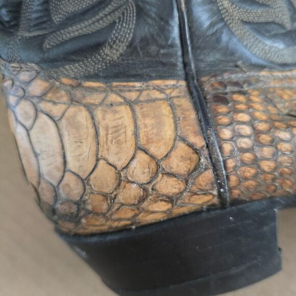 Tony Lama 8114 Vintage Python Cowboy Boots Men’s 9E Exotic Western - Picture 2 of 11